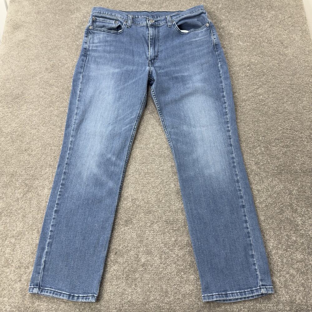 Levis 514‎ Straight Leg Jeans Medium Wash Blue Denim 36x32 Classic Fit Cowboy